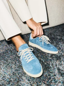 Konstantin Starke – Sneaker aus Veloursleder jeansblau