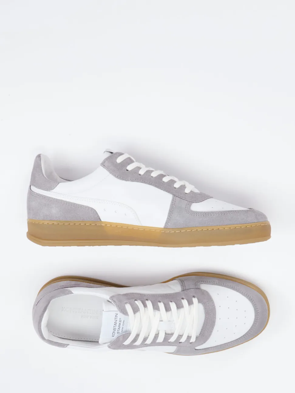 Konstantin Starke – Sneaker aus Velour/Leder weiß