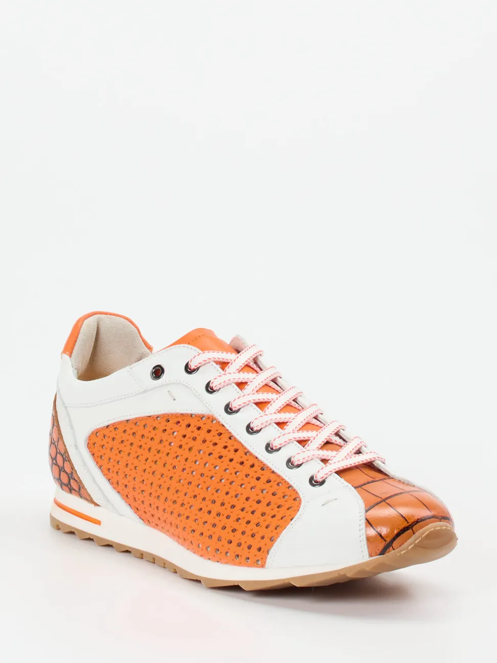 Konstantin Starke – Sneaker aus geprägtem Leder Orange