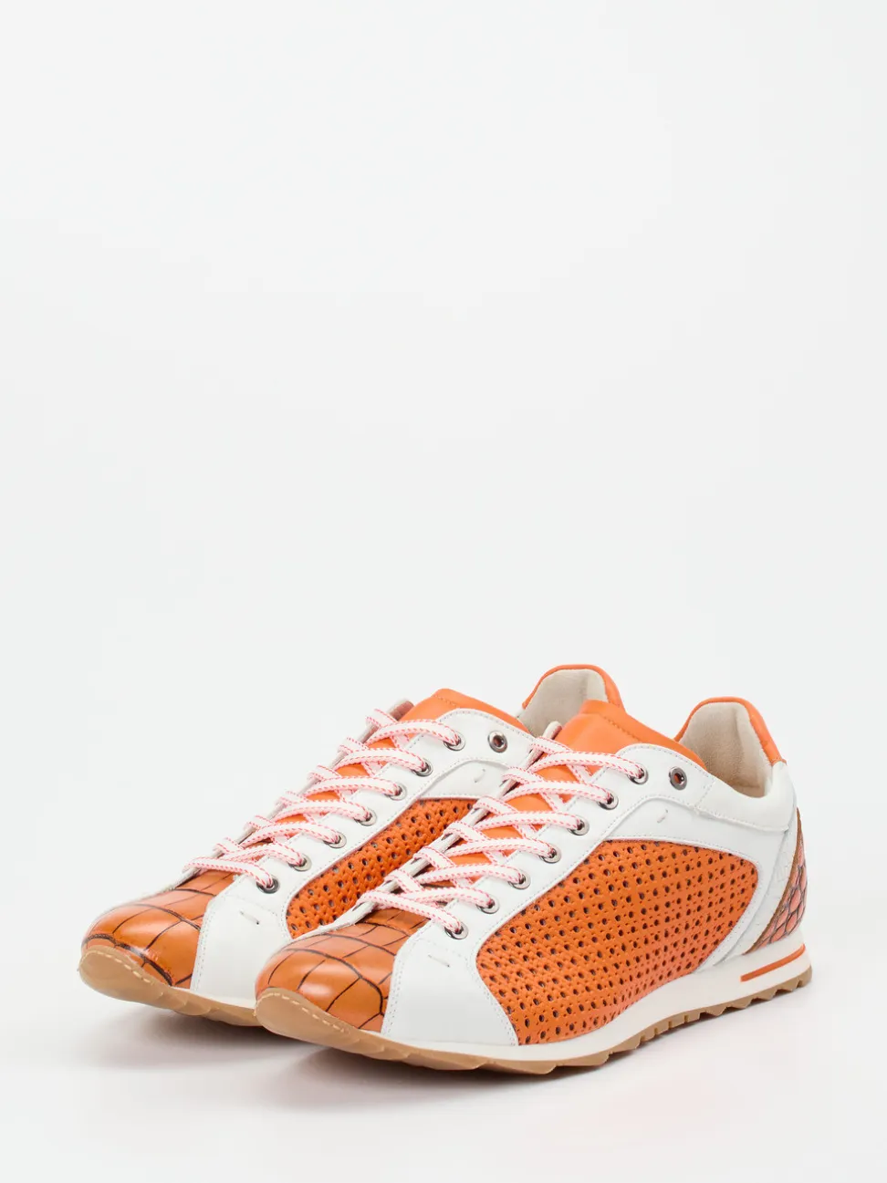 Konstantin Starke – Sneaker aus geprägtem Leder Orange
