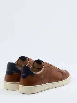 Konstantin Starke – Sneaker aus Kalbleder cognacbraun