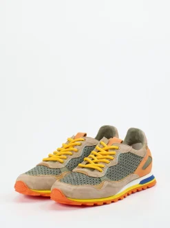 Konstantin Starke – Sneaker aus Leder und Mesh Beigebraun