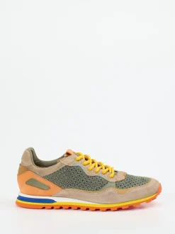 Konstantin Starke – Sneaker aus Leder und Mesh Beigebraun