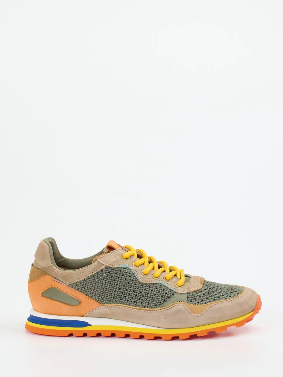 Konstantin Starke – Sneaker aus Leder und Mesh Beigebraun