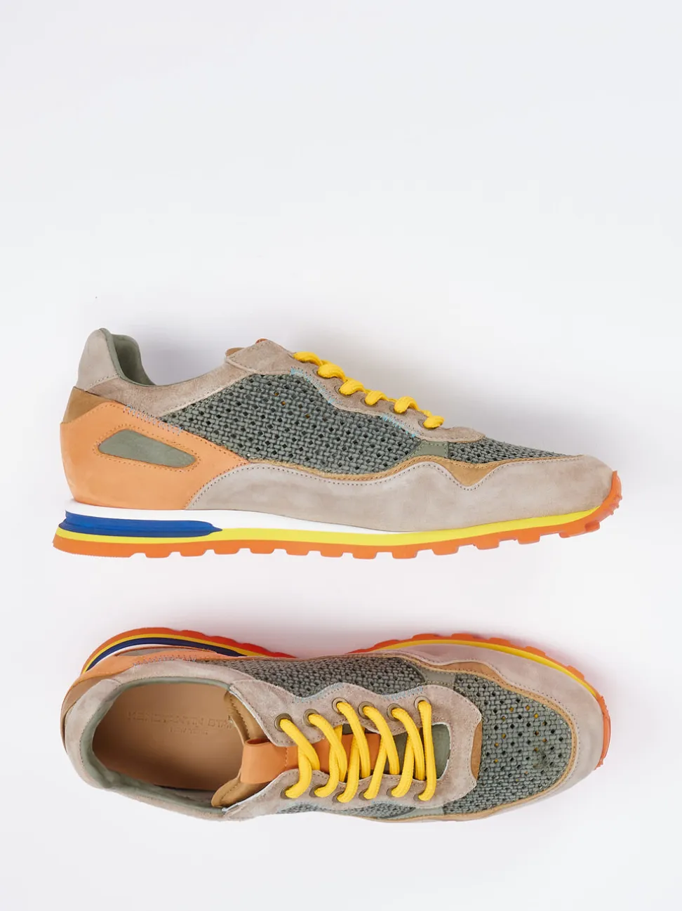 Konstantin Starke – Sneaker aus Leder und Mesh Beigebraun