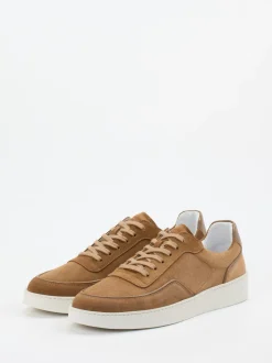 Konstantin Starke – Sneaker aus Veloursleder cognac