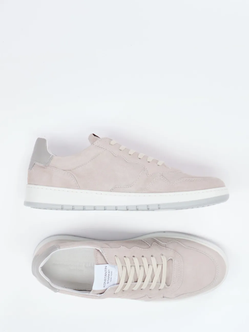 Konstantin Starke – Sneaker aus Veloursleder cremebeige