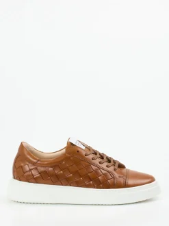 Konstantin Starke – Sneaker aus Flechtleder Cognac