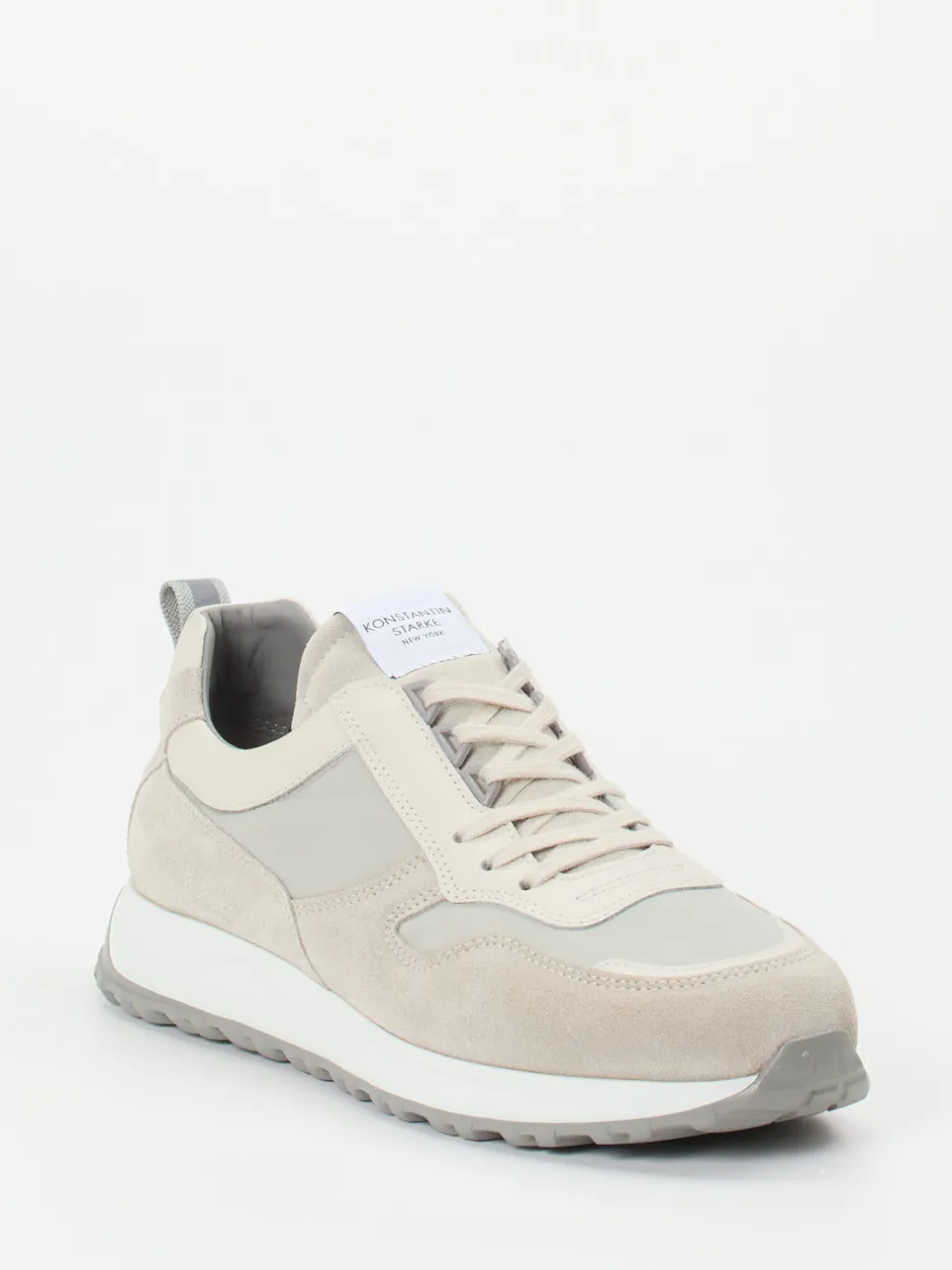 Konstantin Starke – Sneaker aus Veloursleder Beigegrau