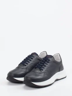 Konstantin Starke – Sneaker aus Kalbleder dunkelblau