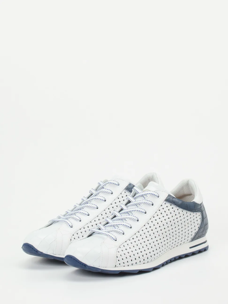 Konstantin Starke – Sneaker aus geprägtem Leder weiß