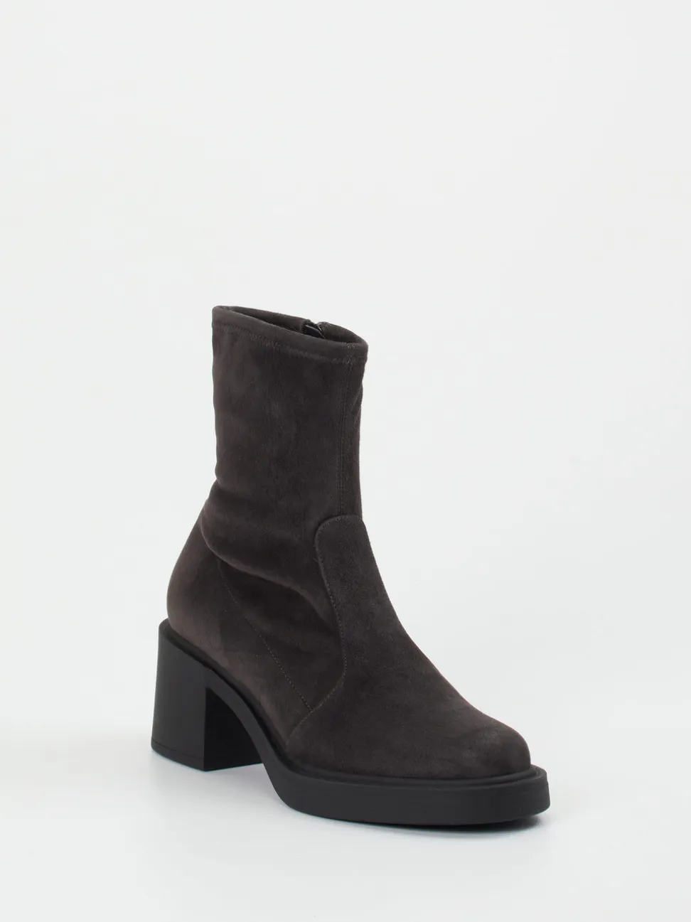 Konstantin Starke – Sock-Stiefeletten aus Veloursleder Grau