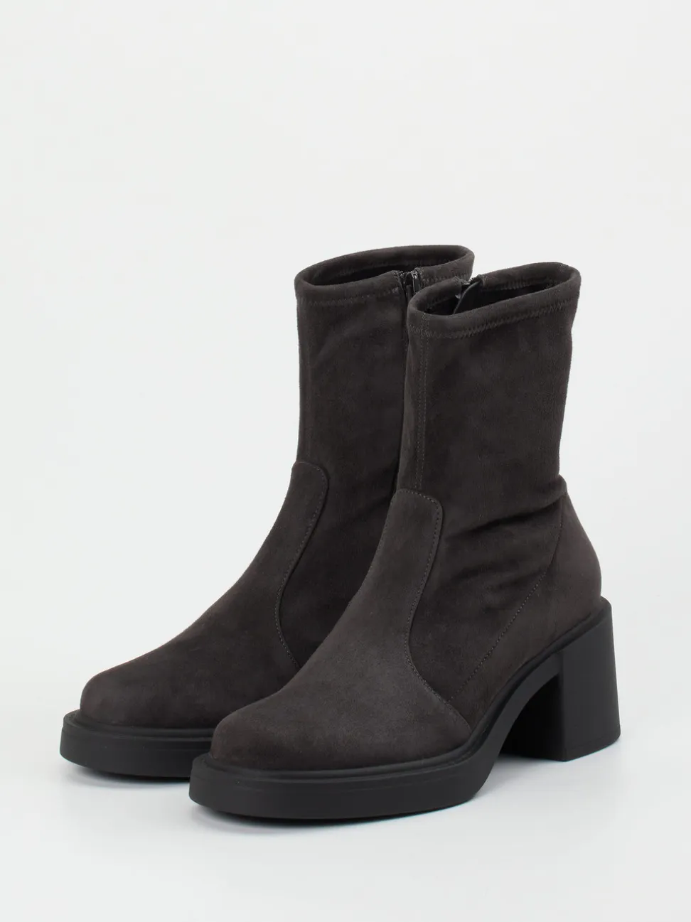 Konstantin Starke – Sock-Stiefeletten aus Veloursleder Grau