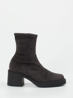 Konstantin Starke – Sock-Stiefeletten aus Veloursleder Grau