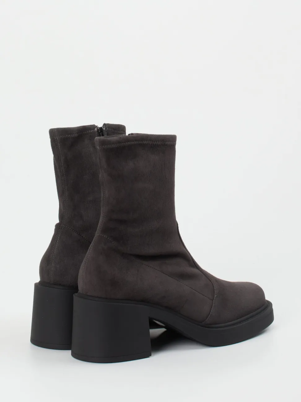 Konstantin Starke – Sock-Stiefeletten aus Veloursleder Grau