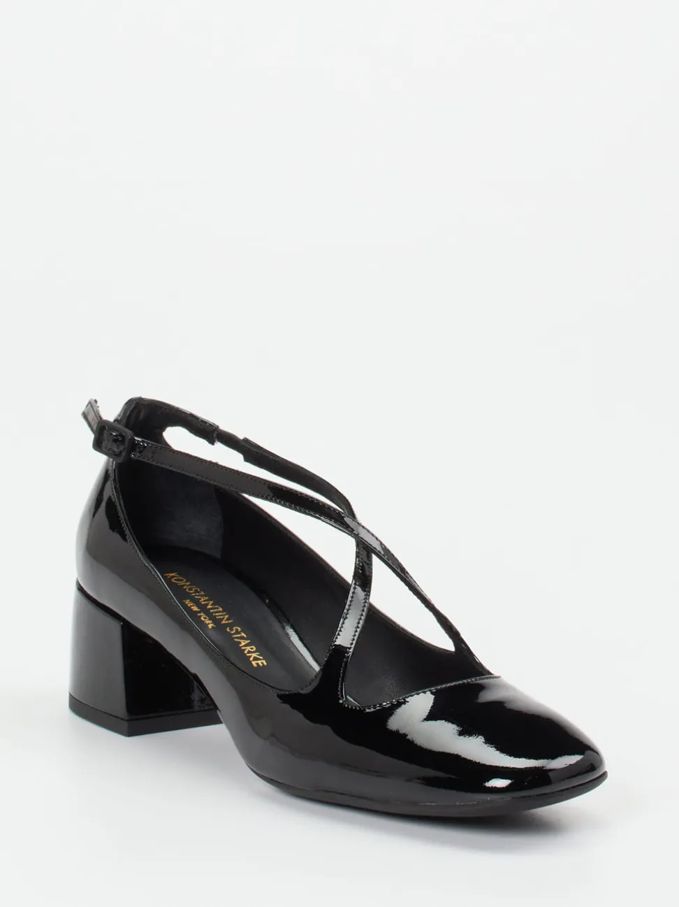 Konstantin Starke – Spangenpumps aus Lackleder schwarz