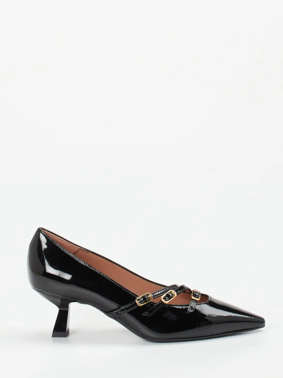 Konstantin Starke – Spangenpumps aus Lackleder schwarz