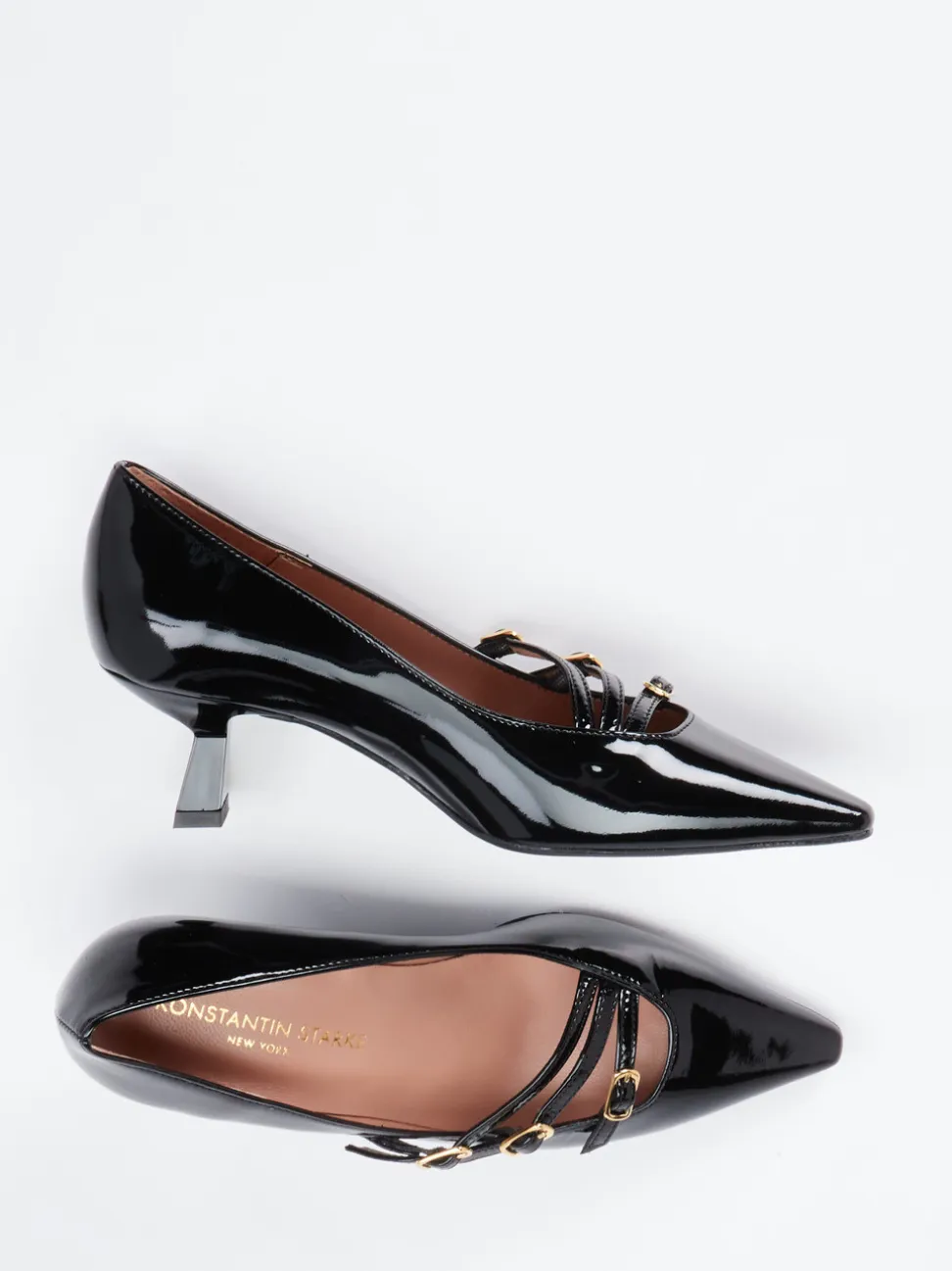 Konstantin Starke – Spangenpumps aus Lackleder schwarz