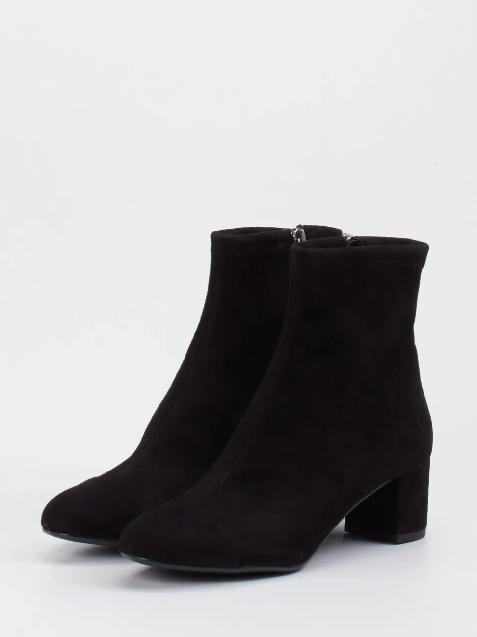 Konstantin Starke – Stiefeletten aus Stretch-Veloursleder schwarz