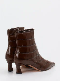 Konstantin Starke – Stiefelette aus geprägtem Leder braun