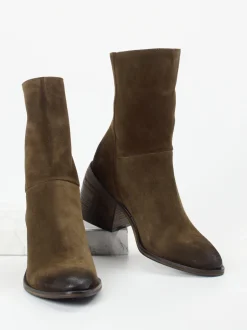 Konstantin Starke – Stiefelette aus Veloursleder braun