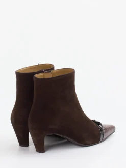 Konstantin Starke – Stiefeletten aus Veloursleder Dunkelbraun