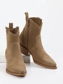 Konstantin Starke – Stiefeletten aus Veloursleder Braun