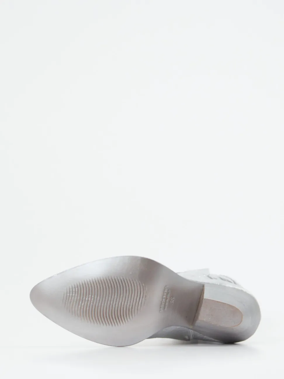 Konstantin Starke – Stiefeletten aus Metallic-Leder silber