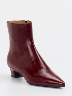 Konstantin Starke – Stiefelette aus Reptilleder Bordeaux