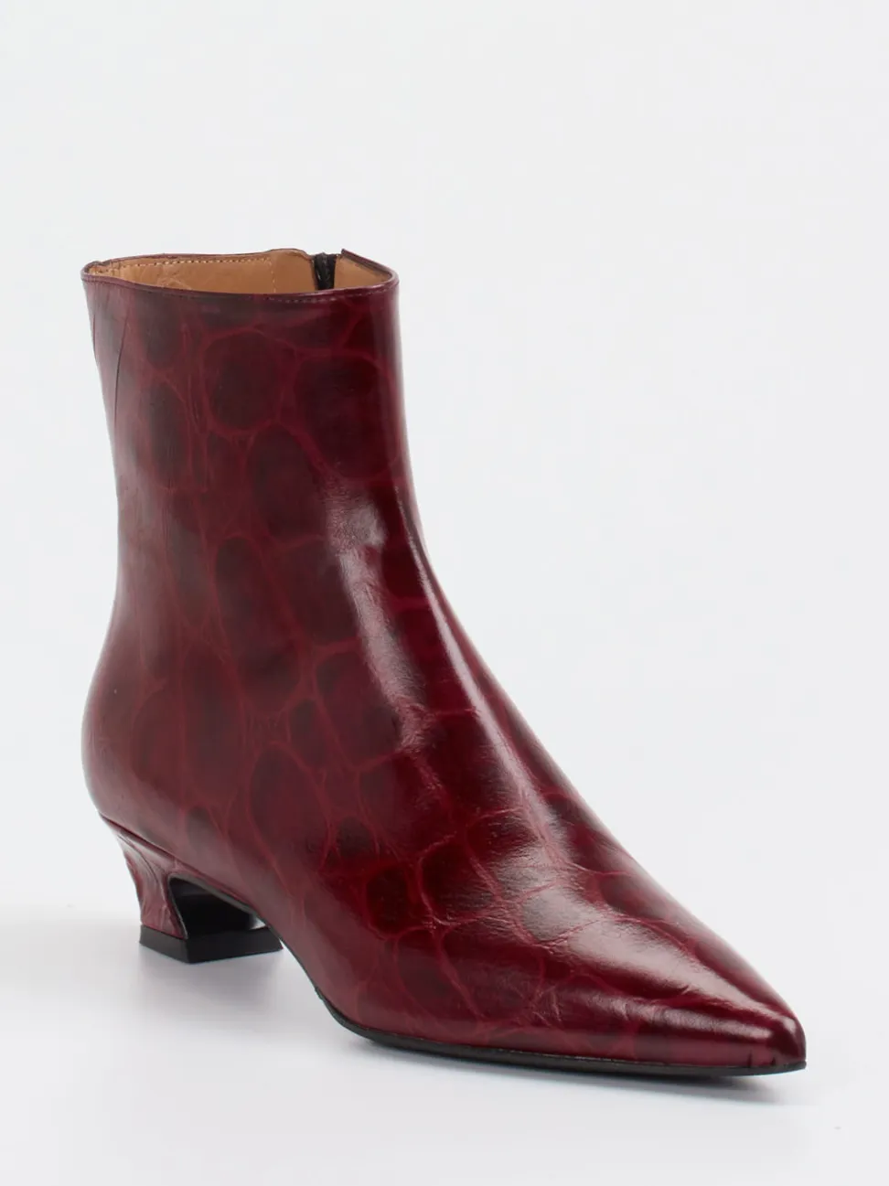 Konstantin Starke – Stiefelette aus Reptilleder Bordeaux