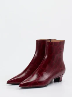 Konstantin Starke – Stiefelette aus Reptilleder Bordeaux
