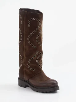 Konstantin Starke – Stiefel aus Veloursleder Dunkelbraun