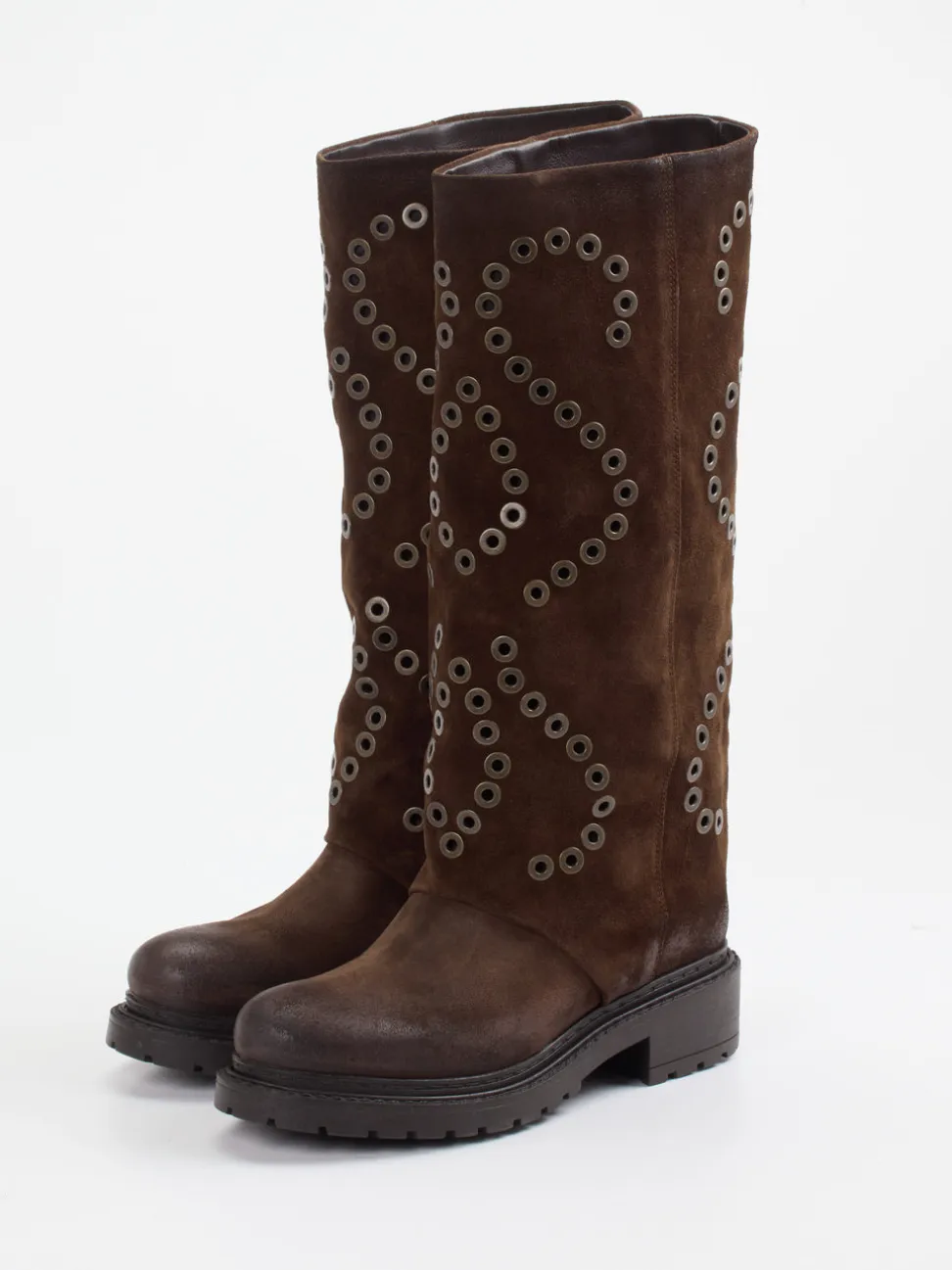 Konstantin Starke – Stiefel aus Veloursleder Dunkelbraun