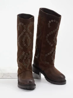 Konstantin Starke – Stiefel aus Veloursleder Dunkelbraun