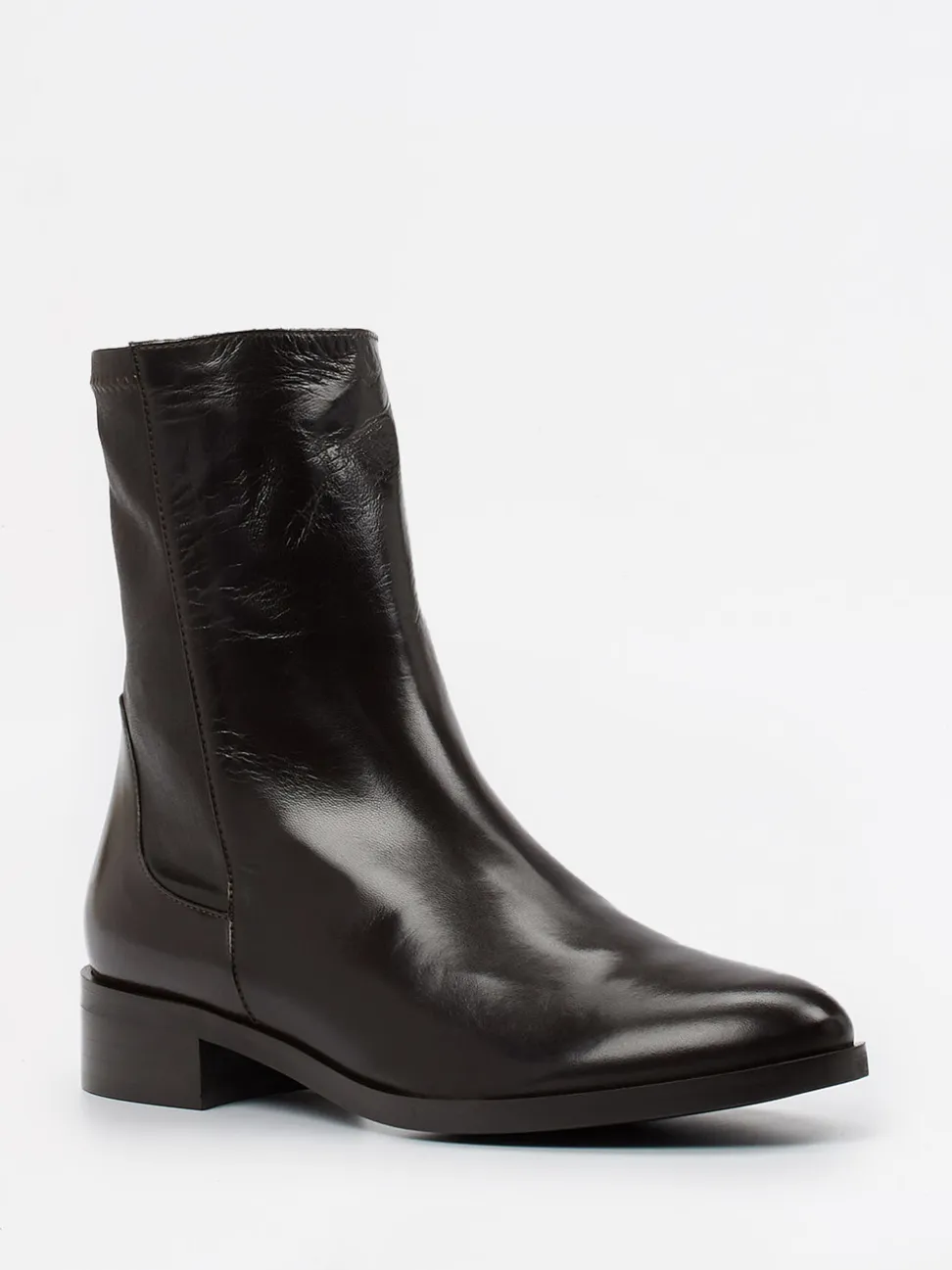Konstantin Starke – Stiefelette aus Lammleder Dunkelbraun