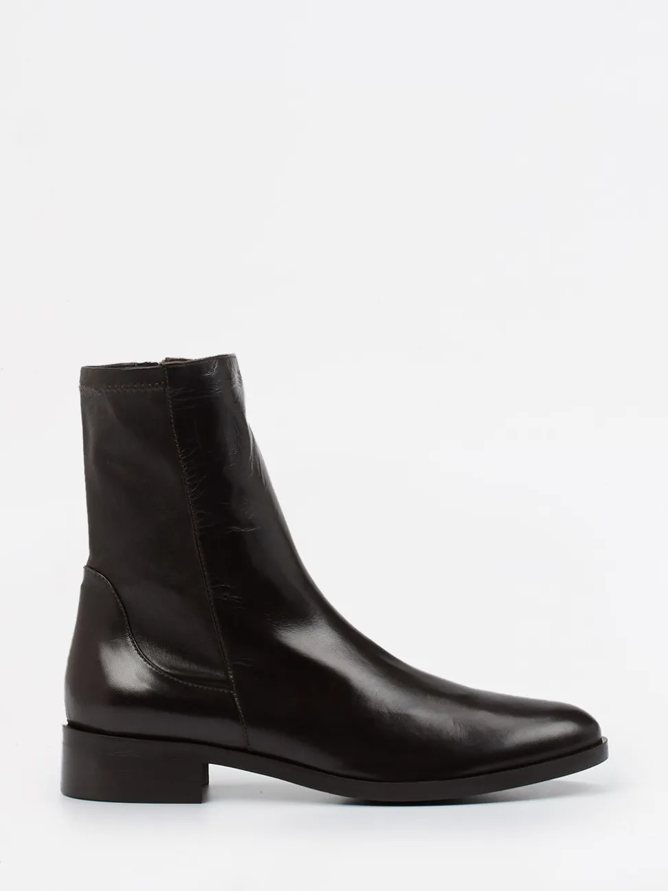 Konstantin Starke – Stiefelette aus Lammleder Dunkelbraun