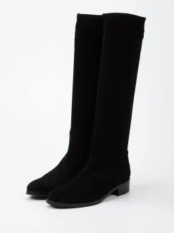 Konstantin Starke – Stiefel aus Veloursleder schwarz