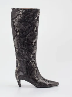 Konstantin Starke – Stiefel aus geprägtem Leder grau