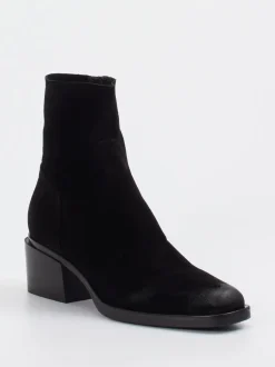Konstantin Starke – Stiefeletten aus Veloursleder Schwarz