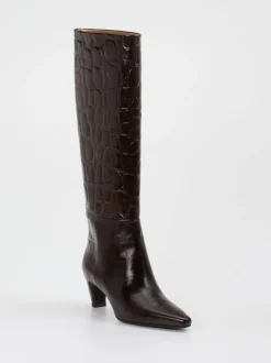 Konstantin Starke – Stiefel aus geprägtem Leder Dunkelbraun