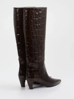 Konstantin Starke – Stiefel aus geprägtem Leder Dunkelbraun