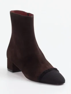 Konstantin Starke – Stiefelette aus Veloursleder dunkelbraun