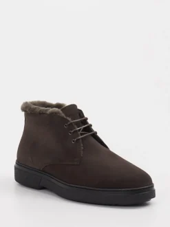 Konstantin Starke – Stiefeletten aus Veloursleder Dunkelbraun