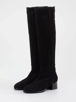 Konstantin Starke – Stiefel aus Stretchvelours Schwarz