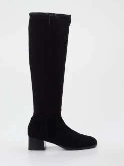 Konstantin Starke – Stiefel aus Stretchvelours Schwarz