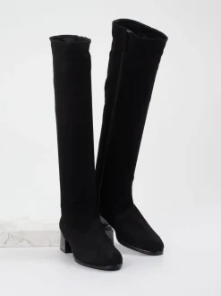 Konstantin Starke – Stiefel aus Stretchvelours Schwarz