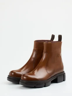 Konstantin Starke – Stiefeletten aus Kalbleder Cognac