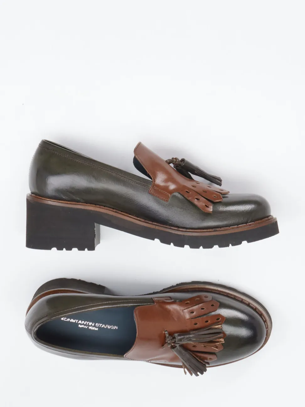 Konstantin Starke – Tassel Loafer aus Büffelleder Grün