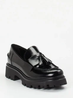 Konstantin Starke – Tassel Loafer aus Hochglanzleder Schwarz