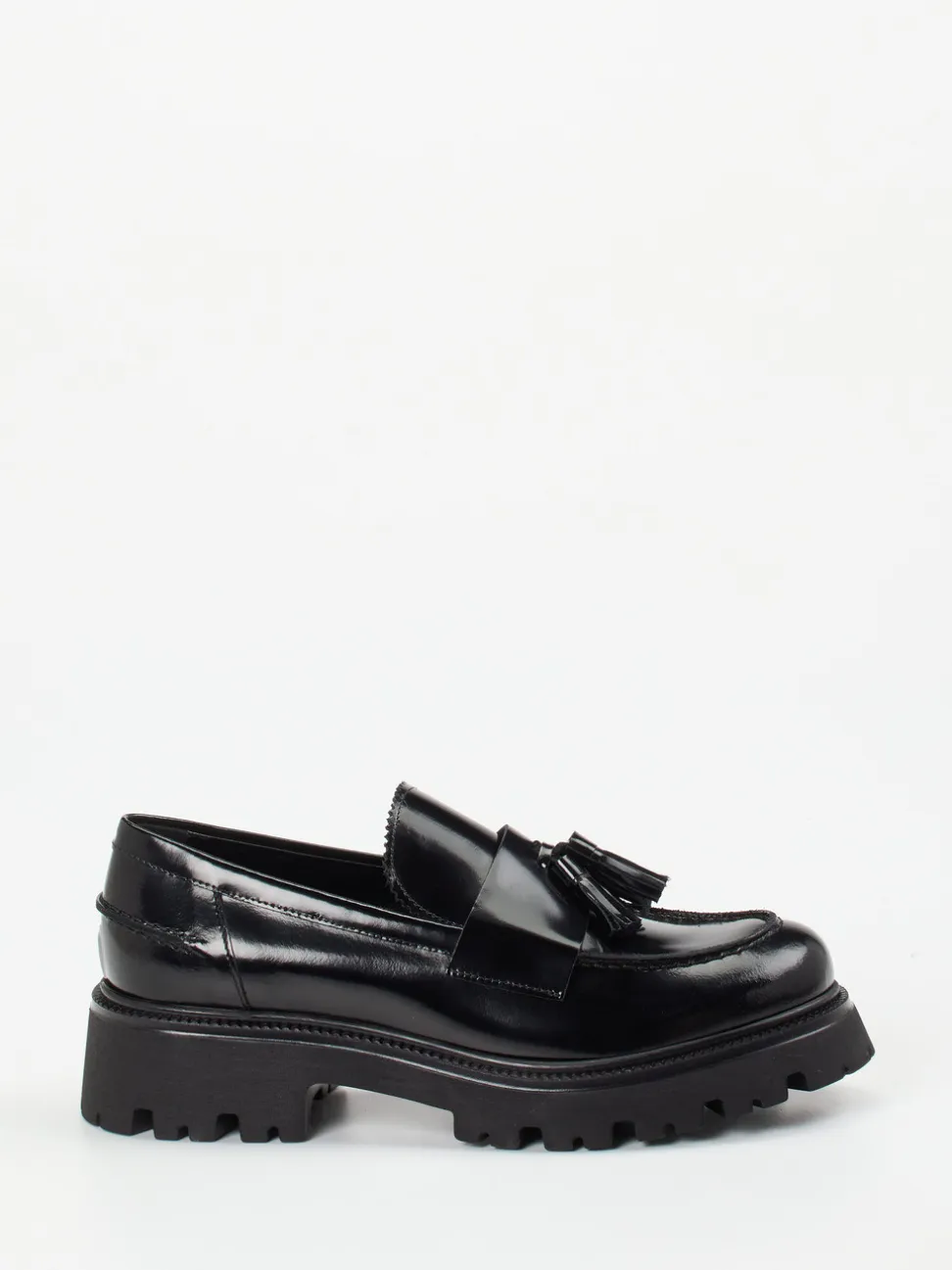Konstantin Starke – Tassel Loafer aus Hochglanzleder Schwarz